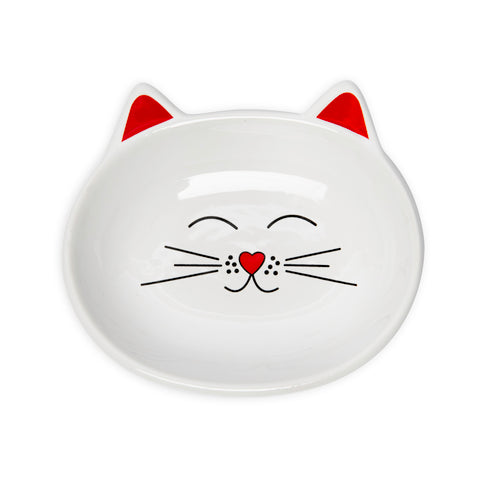 Oscar White Cat Dish