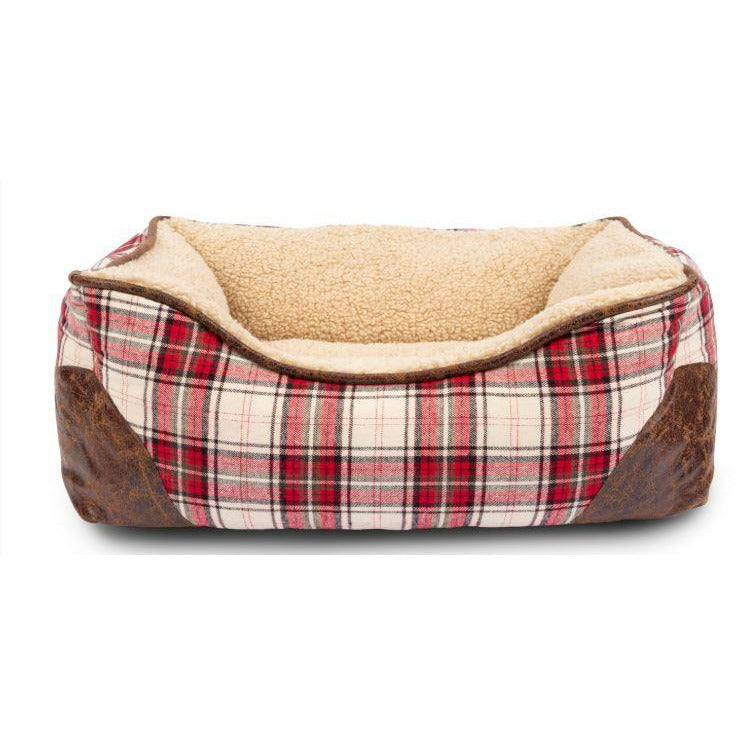 Red & Cream Plaid Bed