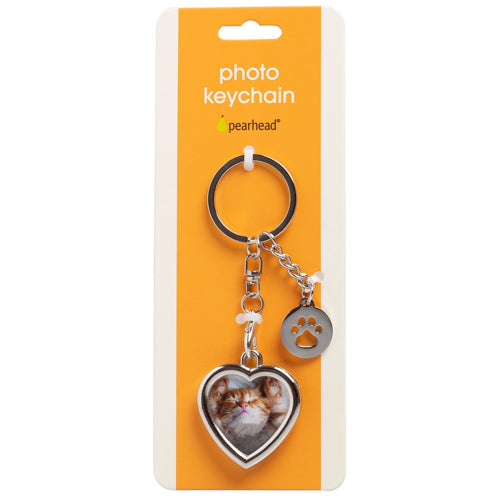 Heart Keychain with Paw Charm