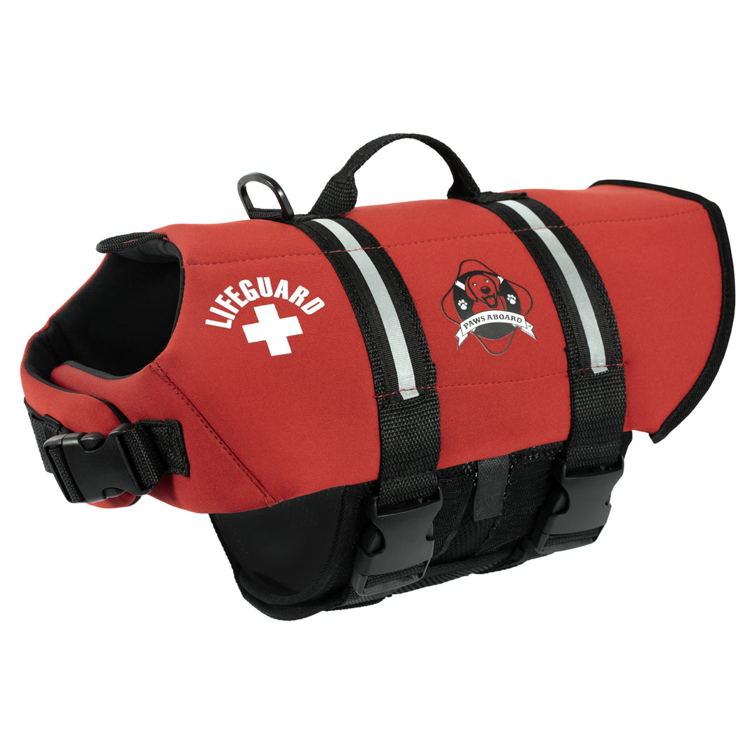 Paws Aboard Dog Life Jacket - RED NEOPRENE
