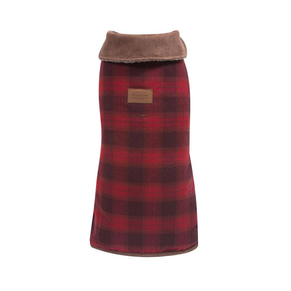 Red Ombre Plaid Dog Coat