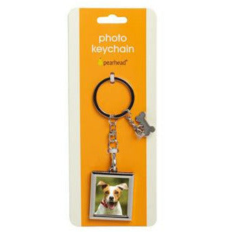 Square Keychain with Bone Charm