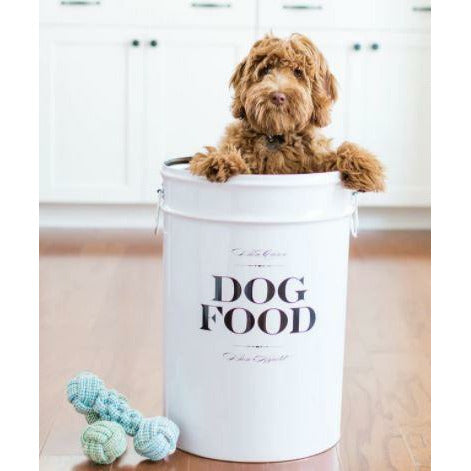 Dog Food Storage Canister Bon Chien (Black & White)