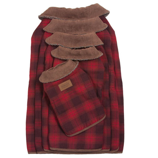 Red Ombre Plaid Dog Coat